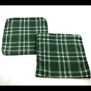 Pair Of VCNY Green Buffalo Plaid Pillow Covers 19in L x 20in W